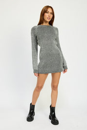 MOCK NECK MINI RIB DRESS | Daverri Fashions