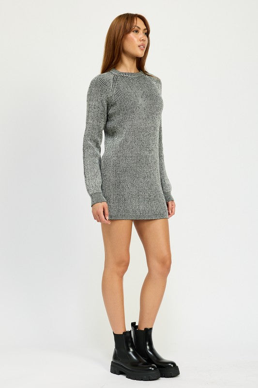 MOCK NECK MINI RIB DRESS | Daverri Fashions