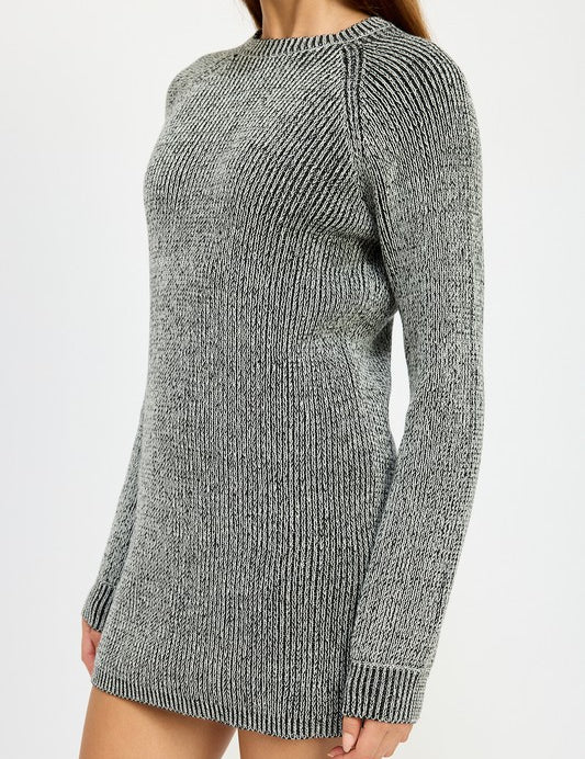 MOCK NECK MINI RIB DRESS | Daverri Fashions