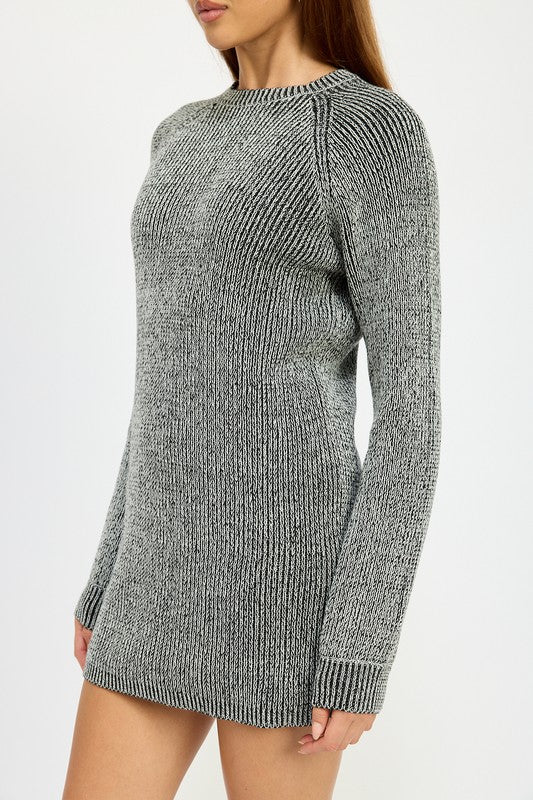 MOCK NECK MINI RIB DRESS | Daverri Fashions