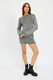 MOCK NECK MINI RIB DRESS | Daverri Fashions