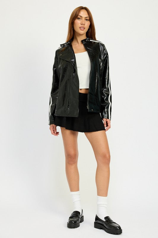 OVERSIZED MOTO PU JACKET | Jackets Daverri Fashions