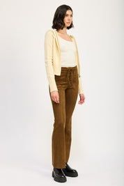 LACE UP SUEDE FLARED PANTS | Daverri Fashions