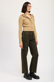 CROPPED HOODIE ZIP UP | Hoodies Daverri Fashions