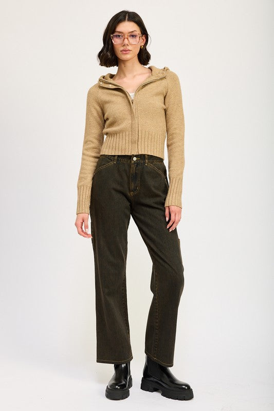 CROPPED HOODIE ZIP UP | Hoodies Daverri Fashions