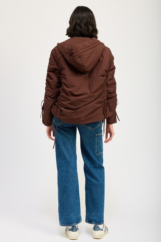 RUCHED PUFF JACKET | Jackets Daverri Fashions