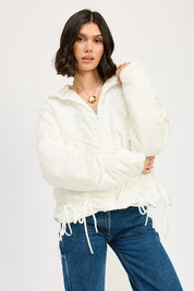 RUCHED PUFF JACKET | Jackets Daverri Fashions