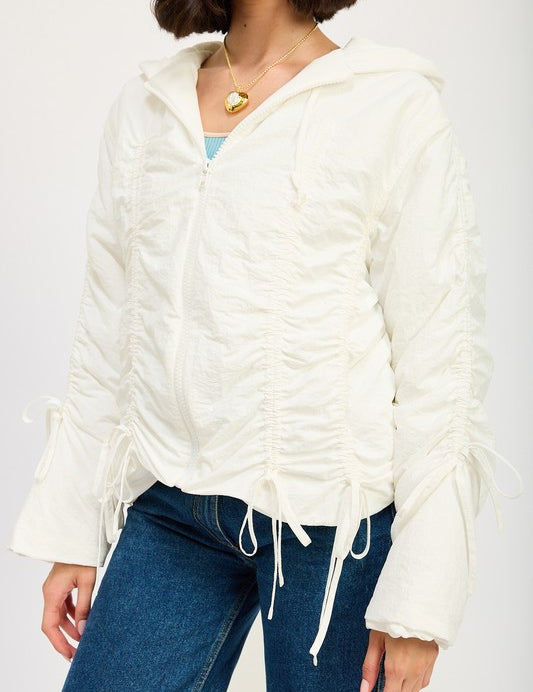 RUCHED PUFF JACKET | Jackets Daverri Fashions