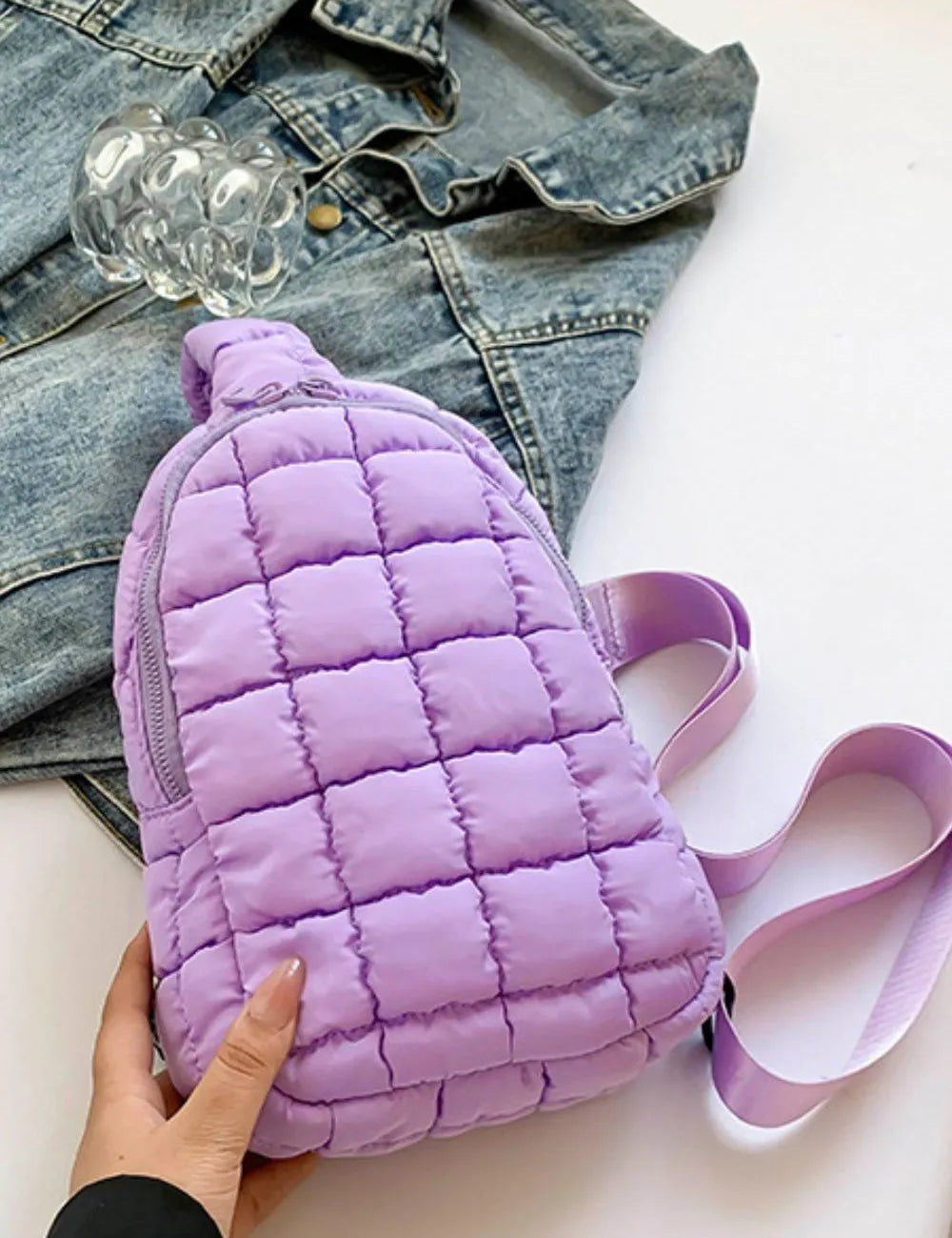 Quilted Nylon Crossbody Bag | Cross Body Bags Daverri Fashions