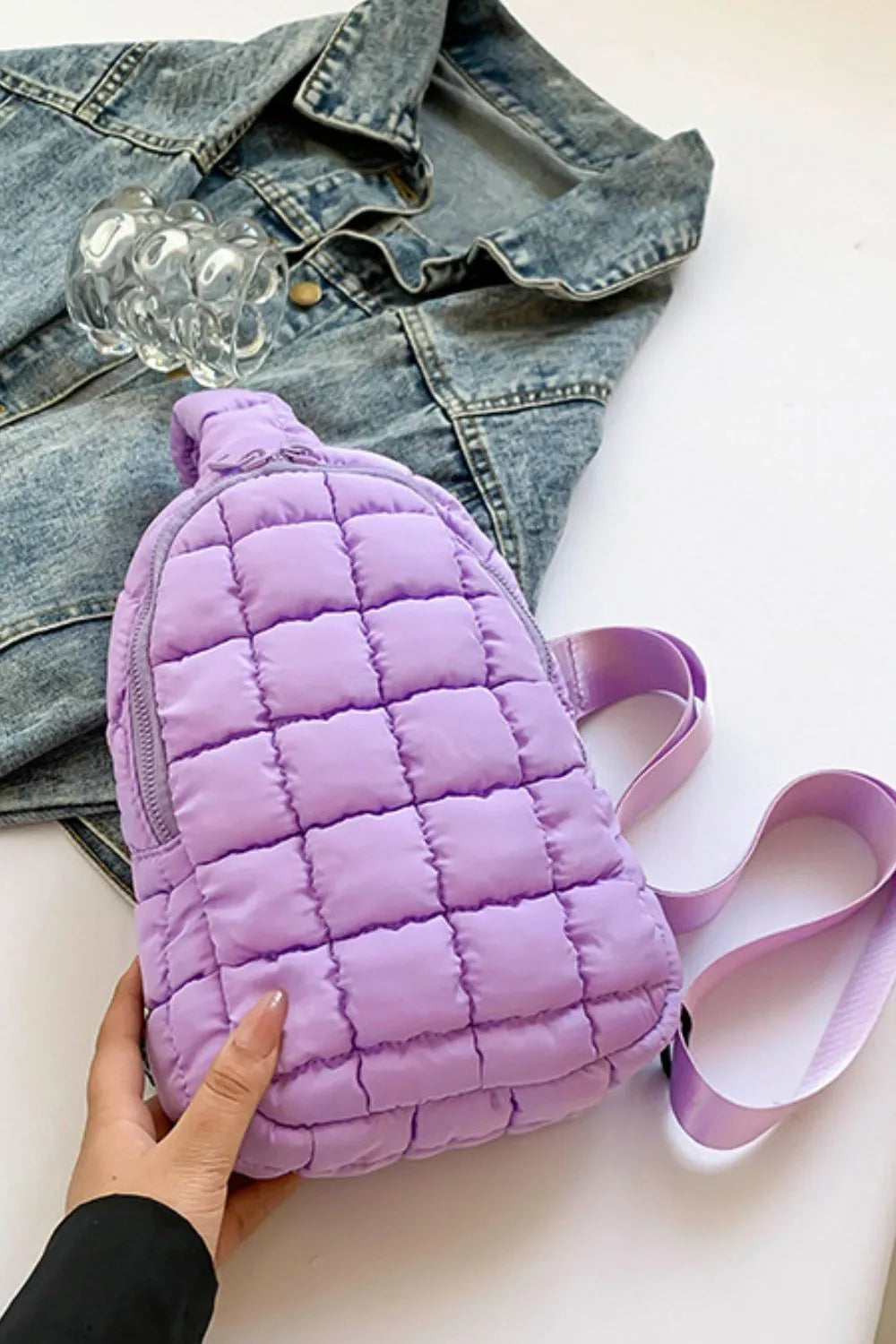 Quilted Nylon Crossbody Bag | Cross Body Bags Daverri Fashions