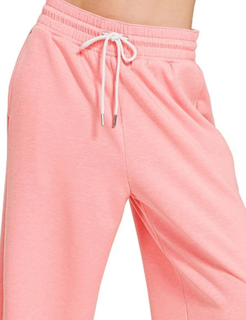 Zenana Scuba Drawstring Pants Dk Pink | Loungewear Bottoms Daverri Fashions