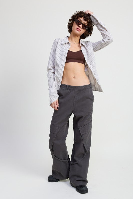 CARGO PANTS WITH POCKET DETAIL | Daverri Fashions