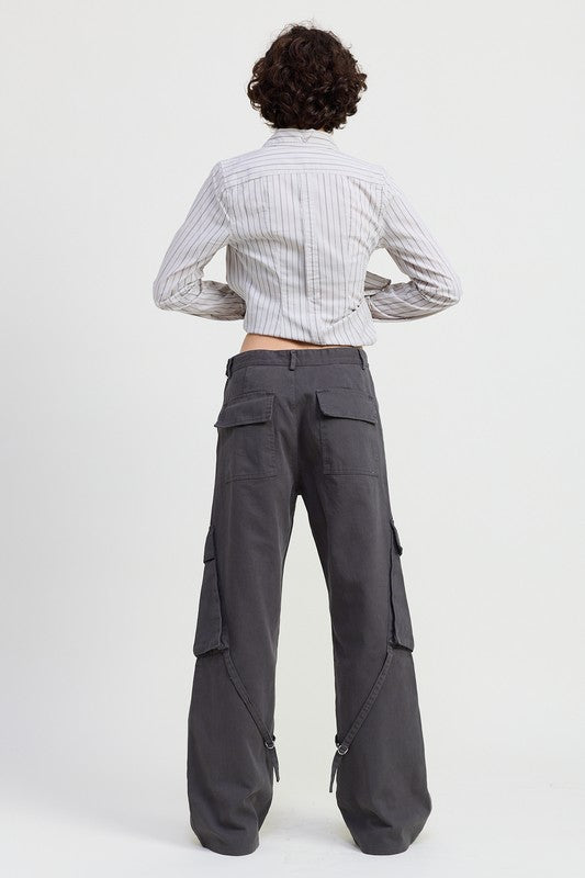CARGO PANTS WITH POCKET DETAIL | Daverri Fashions