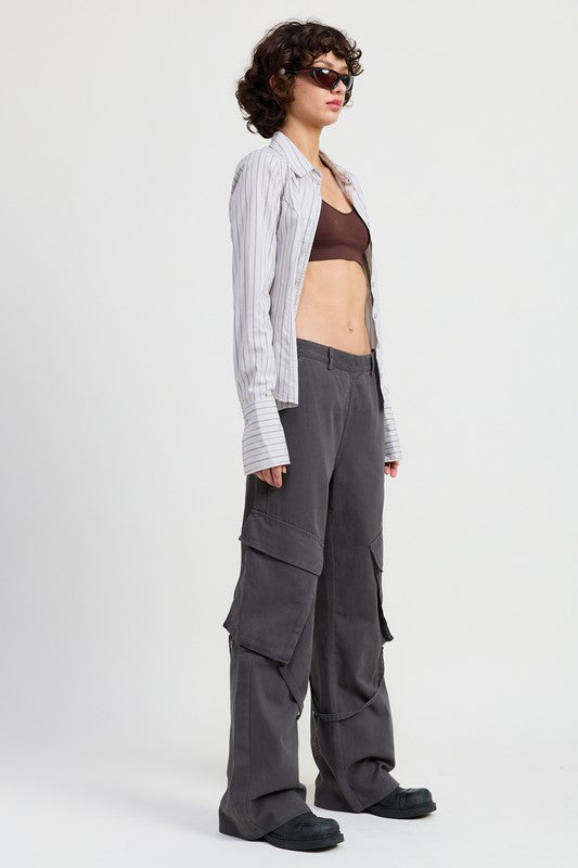 CARGO PANTS WITH POCKET DETAIL | Daverri Fashions