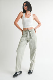 DISTRESSED WIDE LEG PANTS | Daverri Fashions