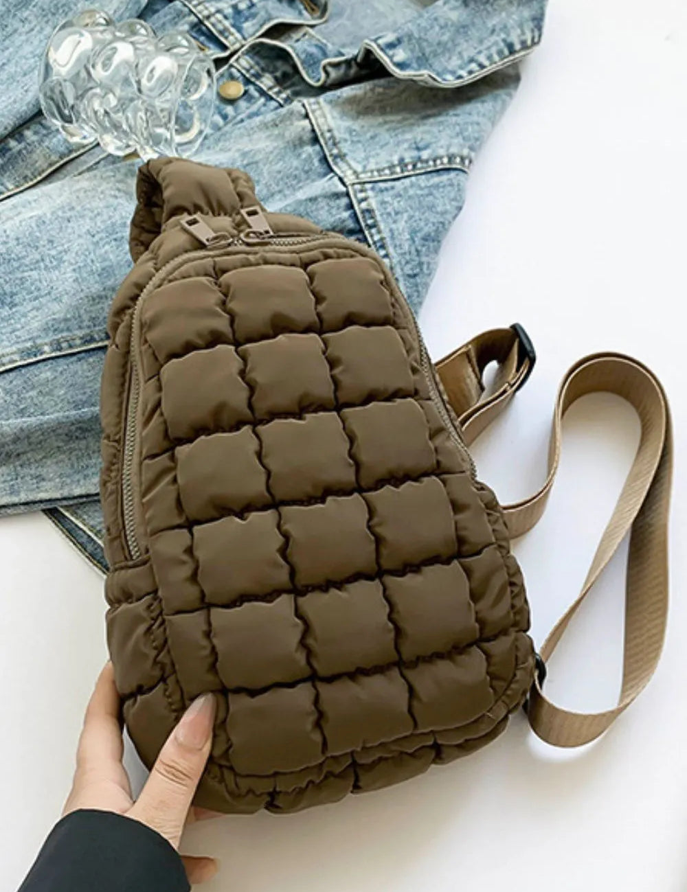 Quilted Nylon Crossbody Bag | Cross Body Bags Daverri Fashions