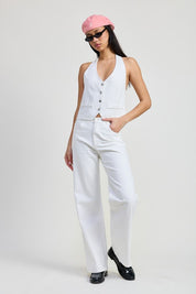 FOLDED FITTED DENIM PANTS | Daverri Fashions