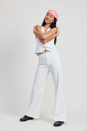 FOLDED FITTED DENIM PANTS | Daverri Fashions