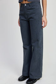 FOLDED FITTED DENIM PANTS | Daverri Fashions