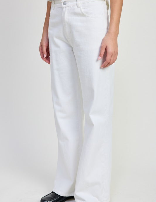 FOLDED FITTED DENIM PANTS | Daverri Fashions