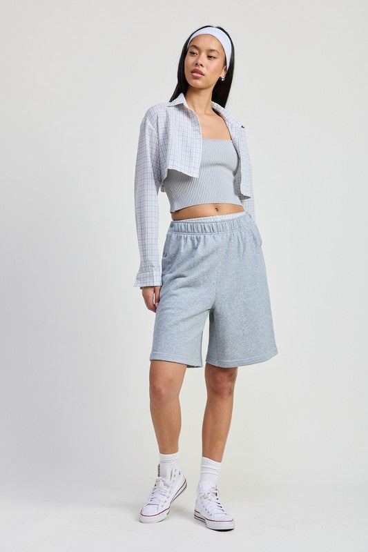 ELASTIC WAISTBAND SHORTS | Daverri Fashions