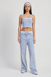 DOUBLE WAIST STRAIGHT LEG PANTS | Daverri Fashions