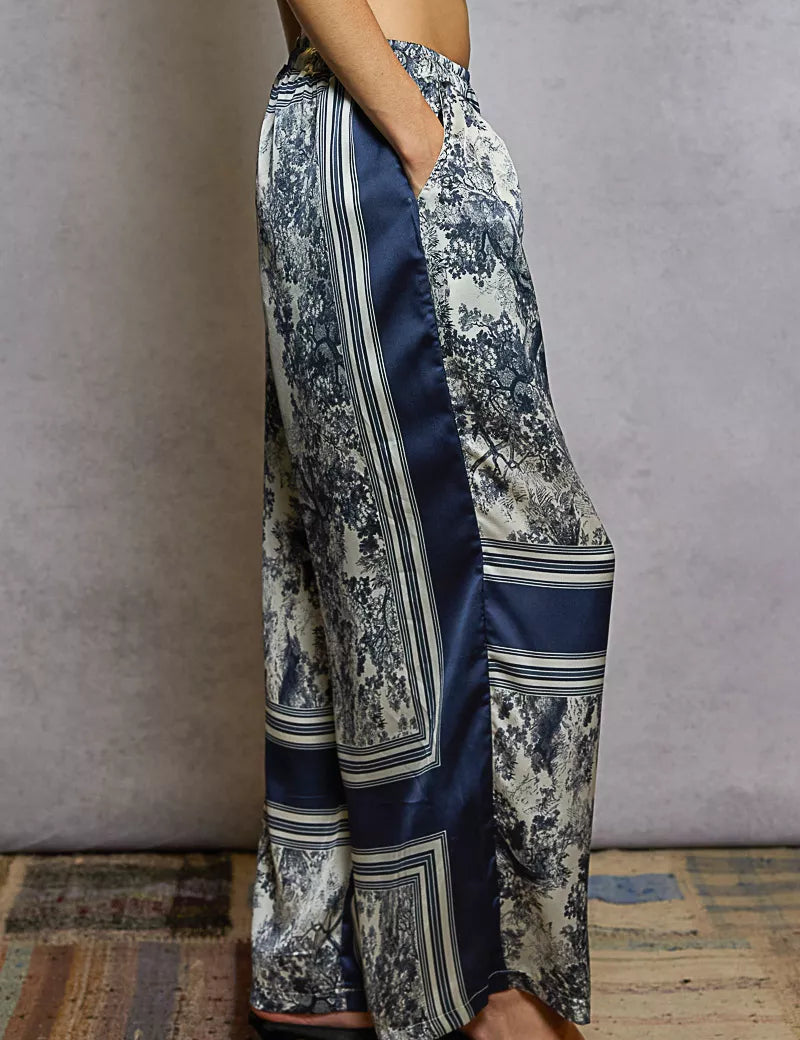 POL Floral Printed Woven Wide Leg Drawstring Pants | Pants Daverri Fashions