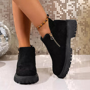 Bria Round Toe Side Zip Ankle Boots | Boots Daverri Fashions