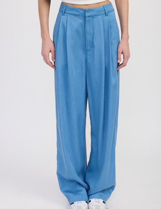 HIGH WAIST WIDE LEG TROUSERS WITH FRONT PLEATS | Daverri Fashions