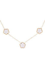 MOP Clover Station Necklace | Necklaces Daverri Fashions