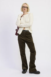 WIDE LEG CORDUROY PANT WITH POCKET DETAIL | Daverri Fashions