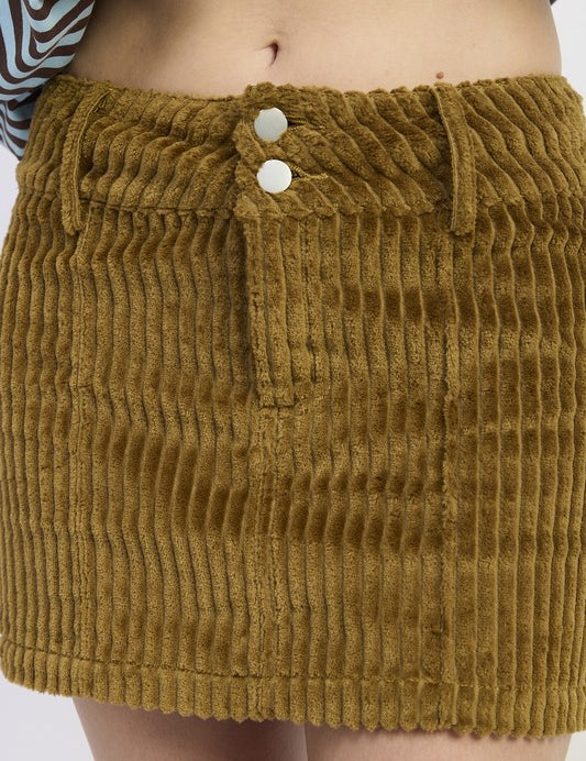 CORDUROY MINI SKIRT WITH BUTTON | Daverri Fashions