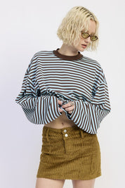 CORDUROY MINI SKIRT WITH BUTTON | Daverri Fashions