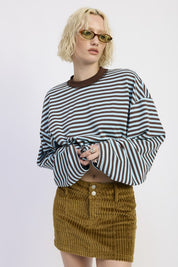 CORDUROY MINI SKIRT WITH BUTTON | Daverri Fashions