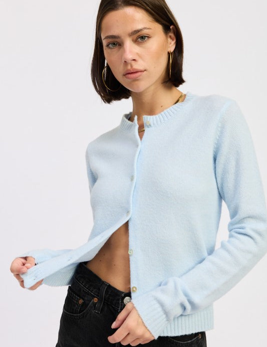 BABY BLUE Fitted Button Up Cardigan | Cardigans Daverri Fashions