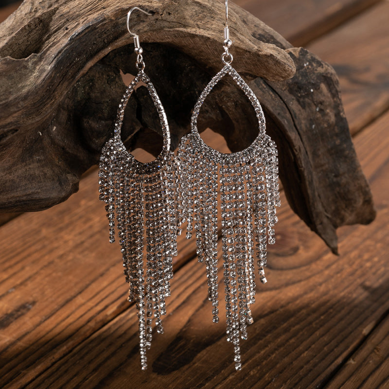 Glam Drop Crystal Waterfall Dangle Earrings | Earrings Daverri Fashions