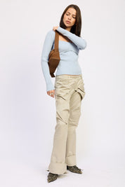 SQUARED NECK KNIT TOP WITH CUT OUT DETAIL | Tops Daverri Fashions