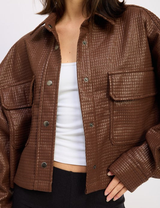 CHINTZ TEXTURED KNIT CROP JACKET | Jackets Daverri Fashions