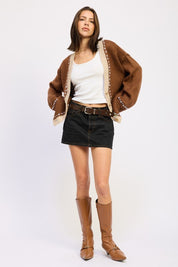 BUTTON DOWN CONTRASTED CARDIGAN | Cardigans Daverri Fashions