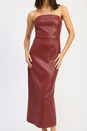 CHINTZ TEXTURED TUBE MIDI DRESS | Midi Dresses Daverri Fashions
