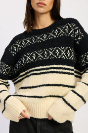 Fair Isle Striped Oversized Sweater | Sweaters Daverri Fashions