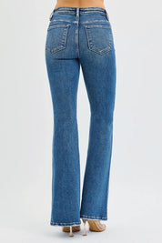 RISEN Full Size Tummy Control High Rise Flare Jeans Plus Size | Jeans Daverri Fashions