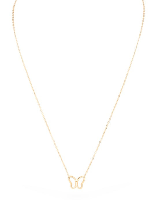 MOP Petite Butterfly Pendant Necklace | Necklaces Daverri Fashions