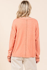 Mittoshop Mineral Wash Star Patch Long Sleeve T-Shirt | T-Shirts Daverri Fashions