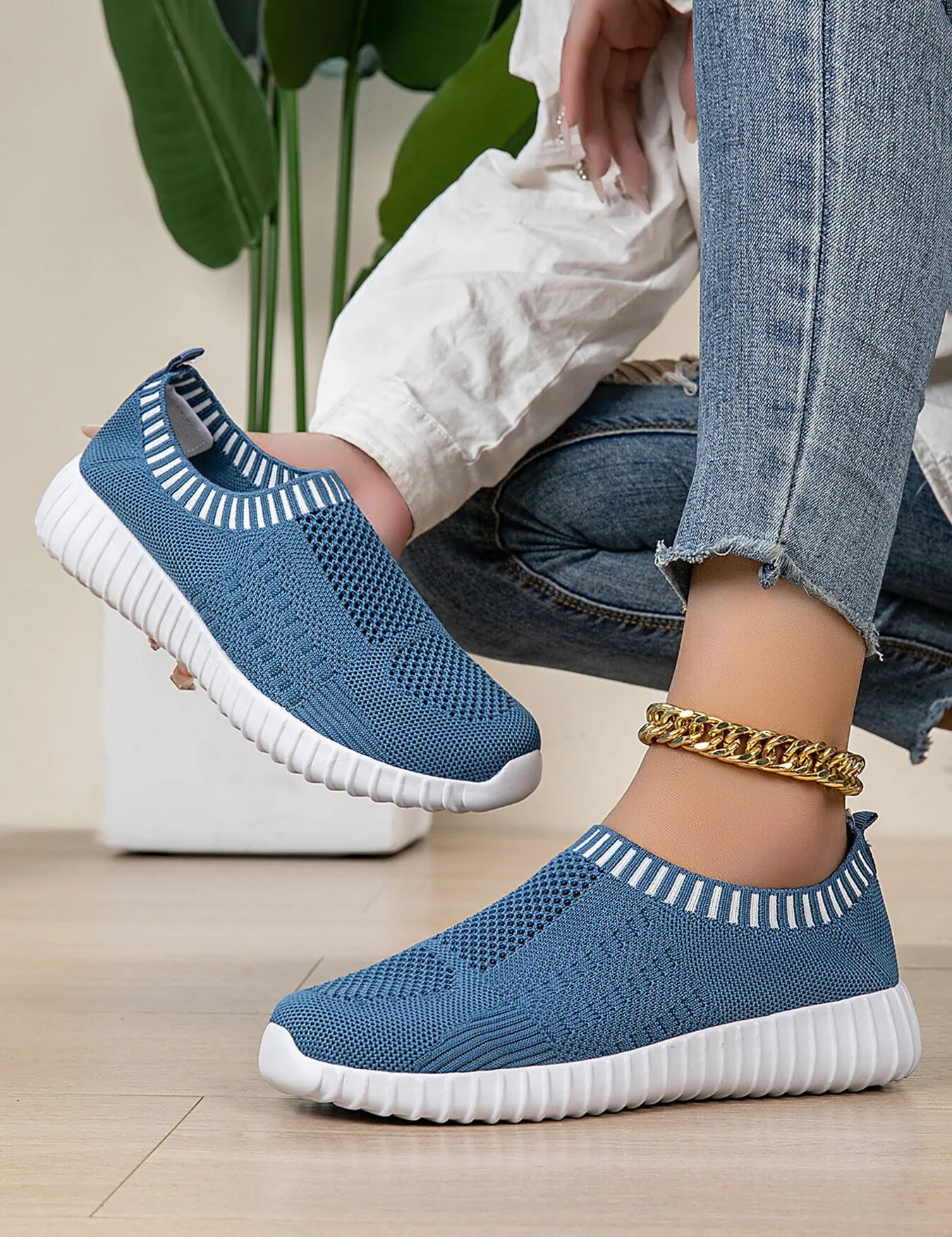 Breathable Knit Slip-On Athletic Sneakers | Sneakers Daverri Fashions