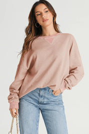 Waffle-Knit Long Sleeve Sweatshirt | Sweatshirts Daverri Fashions