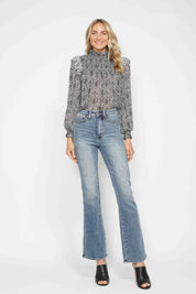 Judy Blue Full Size Tummy Control Back Embroidered Pocketed Bootcut Jeans Plus Size | Daverri Fashions