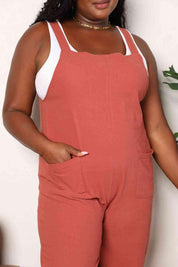 Perfee Wide Leg Overalls with Front Pockets | Daverri Fashions