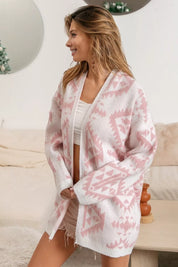 BiBi Aztec Pattern Open Front Cardigan | Cardigans Daverri Fashions
