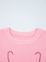 Merry Candy Cane Christmas Crew Neck Sweater | Sweaters Daverri Fashions